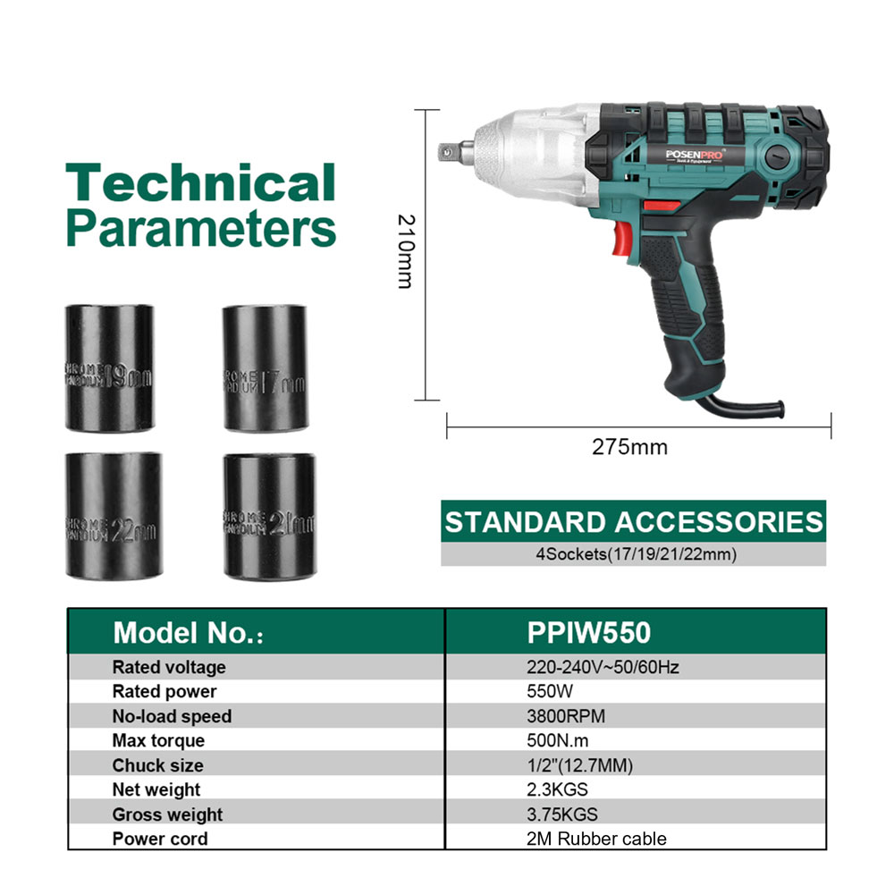 POSENPRO Electric Impact Wrenc - Power Tools Ingco ulasan dan harga