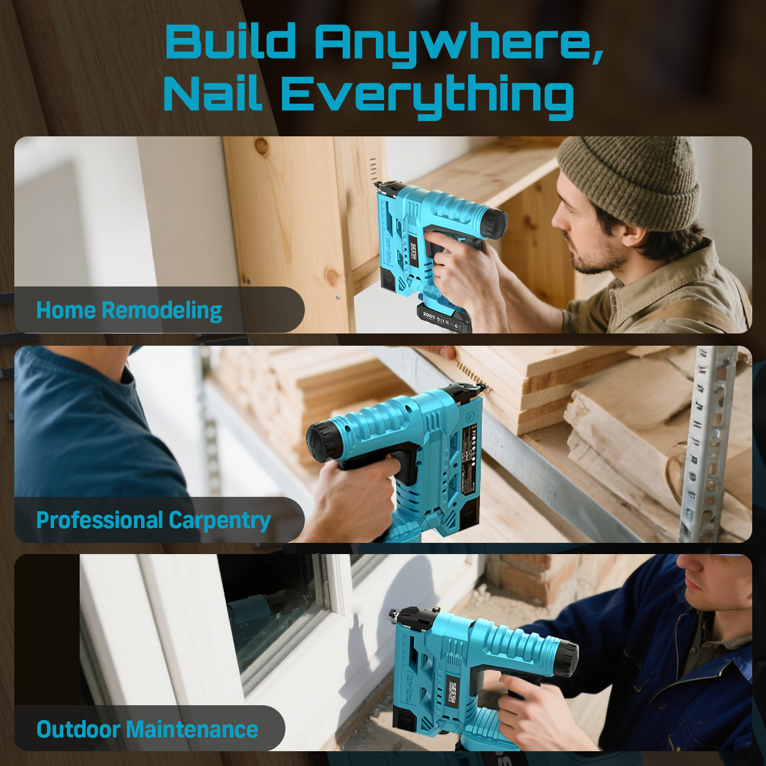 SEESII Electric Nail Gun Cordl - Staple Gun Electric ulasan dan harga