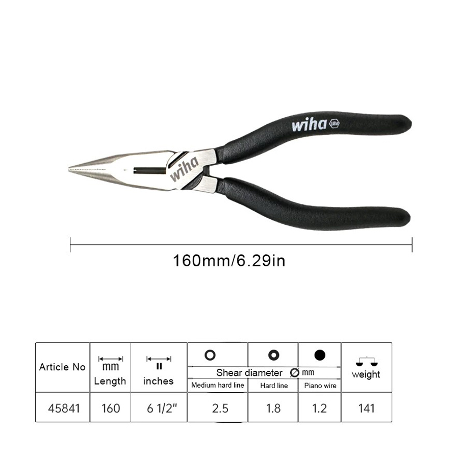 WIHA 1Pcs Snip Nose Pliers Lon - Power Tools Germany ulasan dan harga